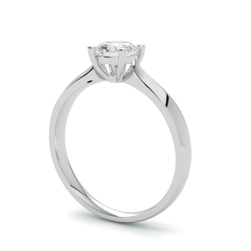 Klasyczny pierścionek zaręczynowy z diamentem w 4 łapki z białego złota 585 od GOLDPORT